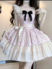 LIZAKOSHT  -  Summer Y2k Woman Dress Female Lace Vintage Fairy Elegant French Sweet One Piece Dress Female Birthday Party Chic Outfits