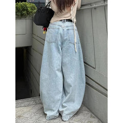 LIZAKOSHT - Autumn Winter New Streetwear Loose Jeans Women's Korean Style Fashion Loose Straight Wide Leg Pants Women's Brand Clothing