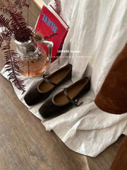 LIZAKOSHT - Flat Black Shoes For Women All-Match Modis Female Footwear Retro Grandma Dress Mary Janes Retro Woman Shoes Female Footwear