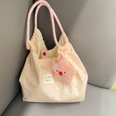 LIZAKOSHT - Spring and summer new bag girl cartoon portable shoulder canvas bag large capacity versatile commuter underarm tote women