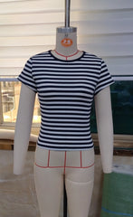 LIZAKOSHT - Fashion Baby Tee Women's Summer Casual Striped Tops Short Sleeve Round Neck Short Slim Fit T-shirt Daily Streetwear
