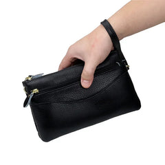 LIZAKOSHT - Genuine Leather Women Messenger Bags small Cowhide ladies Clutch wallet Multiple pockets female Shoulder Bags Cell phone purse