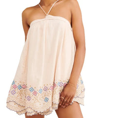 LIZAKOSHT  -  Sexy Halter Backless Vacation Dress Women Fashion Hight Waist Loose Bohemian Dress Elegant Sleeveless Pleated A-Line Dress