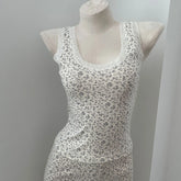 LIZAKOSHT - Brandy & Mandy Floral Lace Bow Halter Slim Tank Top Sweet Camisole Summer Fashion
