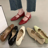 LIZAKOSHT - New Spring Flat Ballet Shoes Red Shallow Fashion Pointed Toe Ladies Mary Jane Shoes Women Casual Loafer Ballerinas Mujer