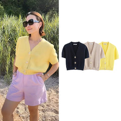 LIZAKOSHT - Women's Sweater Autumn 2025 New Elastic Slim V-neck Elegant Knitted Sweater Female Chic Young Joker Street Warm Sweater