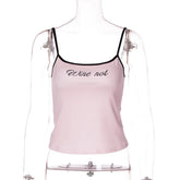 LIZAKOSHT - Casual Sexy Y2K Camisoles for Women Letter Printed Skinny Corset Top Black Pink Streetwear Y2K Female Sleeveless Cropped T-shirt