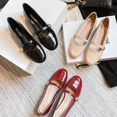 LIZAKOSHT - New Women 2.5cm Low Heels Concise Cinderella Shoes Lady Sweet French Style Pumps Female Luxury Metal Buckle Lace Up Lolita Shoes