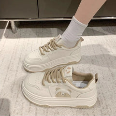 LIZAKOSHT - Kawaii Bear Womens Sports Shoes Fashion Autumn Korean Style Platform Shoes Casual Versatile Design Platform Sneakers