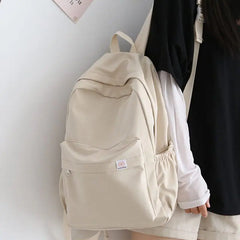 LIZAKOSHT - Solid Color Waterproof Women Backpack Travel Bag Backpacks Schoolbag for Teenage