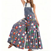 LIZAKOSHT - Womens Overalls Casual Loose Dungarees Ugly Christmas Costumes for Women Santa Claus Romper Jumpsuits Fit Overall Bib Pants