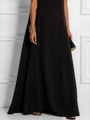 LIZAKOSHT - Women's Summer Casual Dress New Fashion Hollow Solid Color Round-Neck Loose Sleeveless Elegant Party Dresses