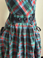 LIZAKOSHT - Vintage Dresses 2000s Y2k Summer Goth Punk Mini Skirt Plaid American Harajuku Hot girl V-Neck Womens High Street Grunge Emo Chic