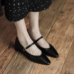 LIZAKOSHT - Women's Summer Footwear Gothic Shoes for Woman Normal Leather Casual Pointed Toe Japanese Style Lolita Elegant Dress 39 A E