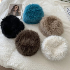 Lizakosht Y2k Europe and America Hats Autumn and Winter New Fox Fur Hair Imitation Mink Fur Hat Female Thickening Warm Plush Fishing Caps