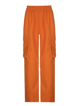 LIZAKOSHT - Halloween Baggy Cargo Pants Low Waist Loose Jogger Parachute Pants with Drawstring Orange Wide Legs Y2K Chic Trousers Streetwear