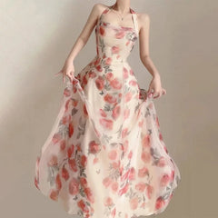 LIZAKOSHT - Long Dresses Womens Clothing French Elegant Party Dressess Female 2025 Summer New Fashion Versatile Beach Style Evening Dresses