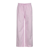 LIZAKOSHT  -  Streetwear Striped Print Loose Trousers Lace-up Joggers Fashion Y2K Baggy Pants Basic Aesthetic 90s Cute Bottoms