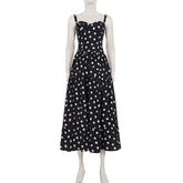 LIZAKOSHT - Elegant Polka Dot A-Line Dress Casual Sleeveless Slim-Fitting Dresses Women Fashion Streetwear Party Vestidos Summer