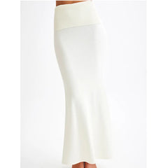 LIZAKOSHT - New Temperament Commuting High-end Knitted Skirt Solid Color Long Fashion Flip-waisted Skirt Women
