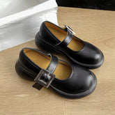 LIZAKOSHT - Retro Woman Shoes All-Match Female Footwear Oxfords Shallow Mouth Clogs Platform Dress Summer Leather New Creepers Mary Janes