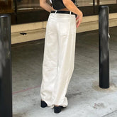 LIZAKOSHT  -  Streetwear Y2K Straight Jeans White Casual Women Denim Pants Fashion Korean Summer Mid Waisted Trousers Basic Outfits