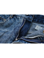 LIZAKOSHT - Women Blue Mini Denim Trouser Skirt Summer Casual Fashion Ladies Short Pocket Vacation Skirt Female Chic Bottoms