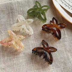 LIZAKOSHT - 1PC High Color Value Romantic Spring Color Acetate Butterfly Grab Clip Temperament Aesthetic Hollow Bow Hair Clip Back of Head H