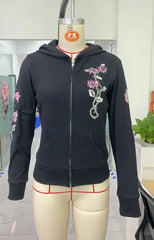 LIZAKOSHT  -   Women Autumn y2k Fairycore Grunge Long Sleeve Sweatshirts Graphic Print Zipper Slim Fits Hoodies Sweatshirts E-Girls Gothic Coat