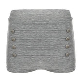 LIZAKOSHT - Korean Vintage Heavy Buttons Appliques Design Shorts Skirt Y2k Aesthetic All Match Preppy Style Casual Skirt Spice Girl Bottom