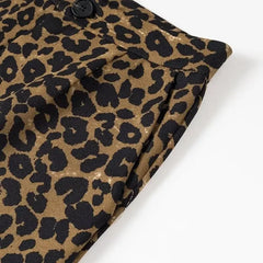 LIZAKOSHT - Fashion Leopard Print Women Pants Female High Waist Wide Leg Slacks Ladies Chic and Elegant Casual Trousers New In