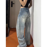 LIZAKOSHT - Y2k Jeans Womens Jeans Vintage Distressed Denim Low Waist Relaxed Fit Wide Leg Trousers Spring Summer Casual Oversized Pants