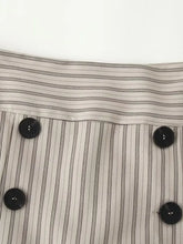 LIZAKOSHT - Fashionable A-Line Skirt Women's Clothing Stripe Decorative Button Short Skirt Pants Polyester Fabric mid Waist Design