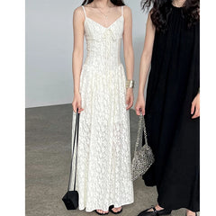 LIZAKOSHT  -  Cotton Blend Women Fashion Sleeveless Flower Long Dress Slim Body Sexy Elegant Spaghetti Strap Beige Maxi Dress Vestidos Clothes