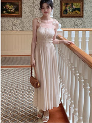 LIZAKOSHT - Spaghetti Strap Dress Women New Summer Elegant Holiday Backless Evening Party Vestidos Dresses Female Slim Korean Clothes