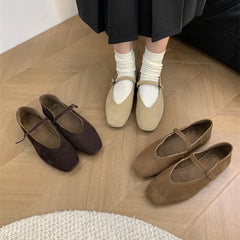 LIZAKOSHT - New Brand Women Flats Ladies Casual Ballet Shoes Round Toe Shallow Slip On Soft Leather Eelgant Dress Shoes Mujer