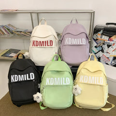 LIZAKOSHT - New Nylon Women Backpack Fashion Letter Waterproof Laptop Backpack Cute Girls Boys Schoolbag For Female Students Travel Book Bag