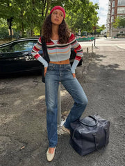 LIZAKOSHT - Street Knit Cardigan Pants Sets Women Slim Long Sleeves Zipper Drawstring Hoodie Low Waist Suits Female Chic Fashion Set