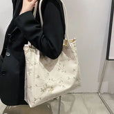 LIZAKOSHT New Autumn Winter Tote HandBag Korean Fashion Flower Print Y2k Aesthetic All Match Casual High-capacity Women Shoulder Bag