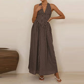 LIZAKOSHT - Comfortable Commuter Women's Dress Polka Dot Sleeveless Classic Strap Skirt Beach Vacation Summer New Long Dress
