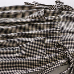 LIZAKOSHT - Summer Mori Girl Literary Artistic Vest Dress Cotton Linen Plaid Cover Strapless Sleeveless One-Piece Long Skirt