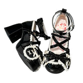 LIZAKOSHT - Middle Heel Drooping Ear Rabbit Lolita High Heels Sweet Japanese Round Toe Lolita Shoes Cute Girl Tea Party Single Shoes