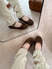 LIZAKOSHT - women's bowtie corduroy ballet flats round-toe elastic strap mary janes woman new designer zapatos de mujer velvet moccasins