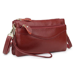 LIZAKOSHT - Genuine Leather Women Messenger Bags small Cowhide ladies Clutch wallet Multiple pockets female Shoulder Bags Cell phone purse