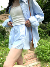 LIZAKOSHT - Office Lady Women Two Pieces Suits New Loose Vacation Shirts Summer Chic Slim Casual Shorts 2024 High Street Sets