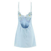 LIZAKOSHT  -  Y2K Sexy Camisole Dress Lace Strapless Mini Dress for Women V-Neck Sexy Slim Fit A-Line Camisole Solid Color Slim Fit Dresses