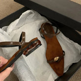 LIZAKOSHT - Designer Women Heeled Sandals Buckle Shoes Elegant Luxury Shoes Woman Summer Fashion Slides Flip Flops 2025 Sandalias De Mujer