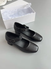 LIZAKOSHT - French Style Fashion Square Heel Shoes Women Genuine Leather Vintage Mary Jane Shoes Women