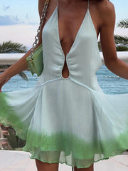 LIZAKOSHT  -  Elegant Fashion Dress for Women Sexy Vintage Sleeveless Deep V Neck Backless Slim Mini Dresses New Spring Summer Dress