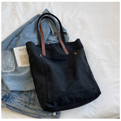 LIZAKOSHT - Large Capacity Canvas Bag Shoulder Handbag Student Class School Bag Commuting Tote Bag Simple Casual Backpack